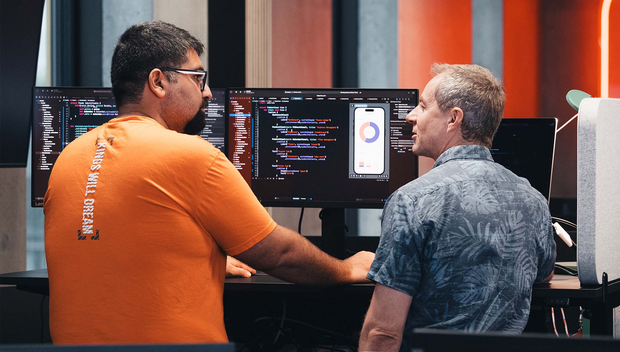 coworkers-talking-about-app