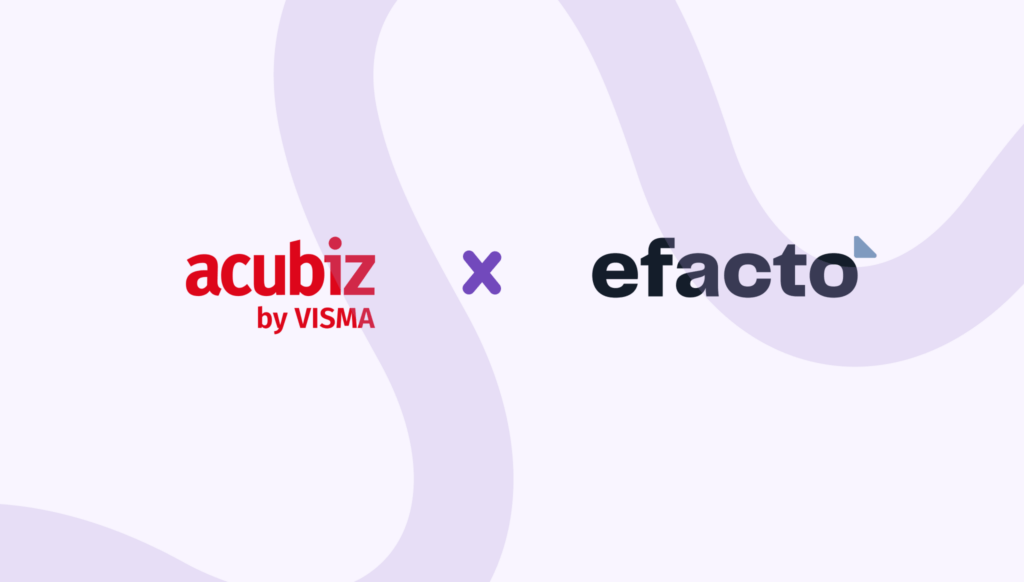 acubiz x efacto logotyper